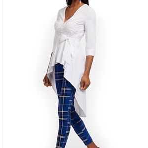 White Hi-Lo Poplin Shirt - 7th Avenue